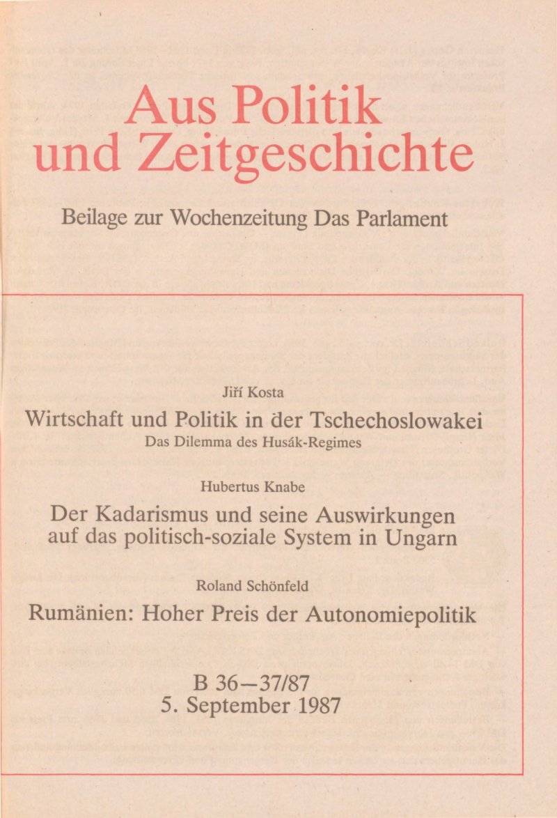 APuZ 36-37/1987 | Suchen Sie Im APuZ Archiv | Bpb.de