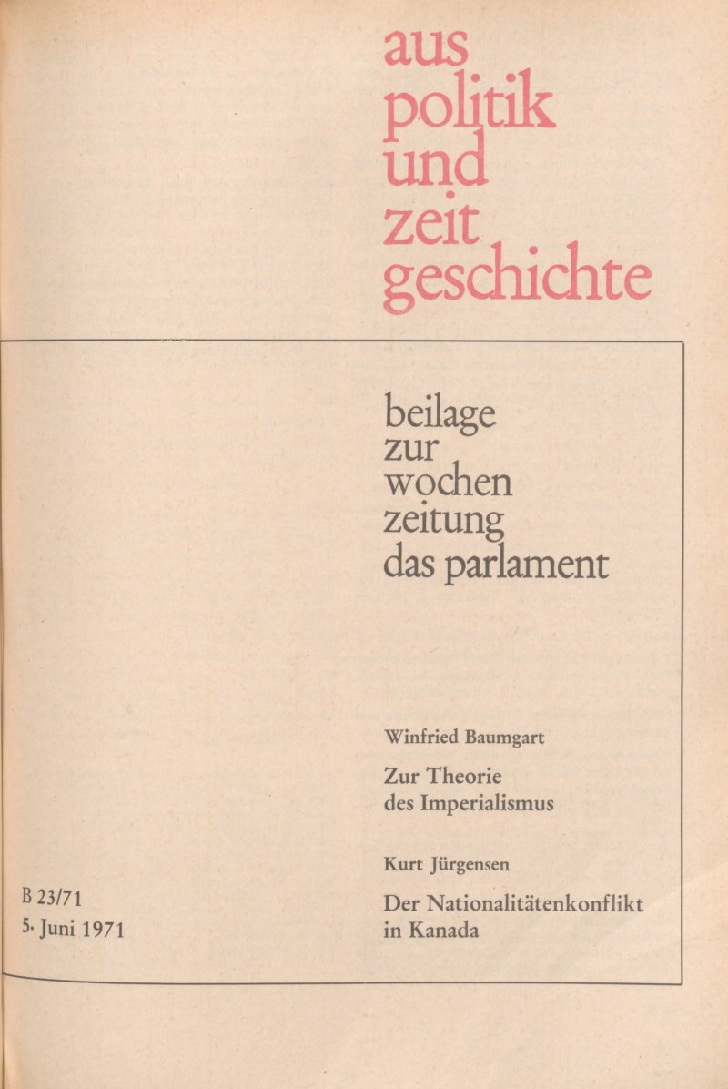 APuZ 23/1971 | Suchen Sie Im APuZ Archiv | Bpb.de