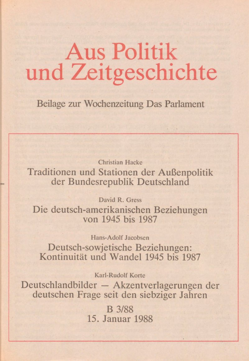 APuZ 3/1988 | Suchen Sie Im APuZ Archiv | Bpb.de