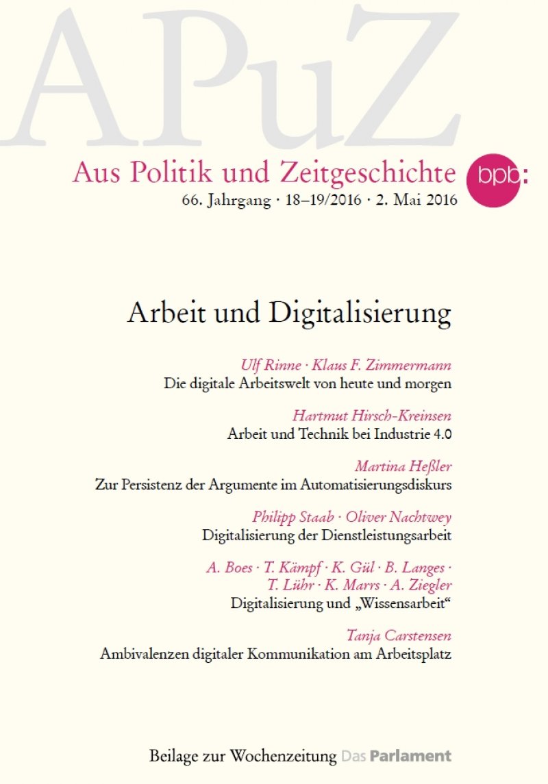 Arbeit Und Digitalisierung | Bpb.de