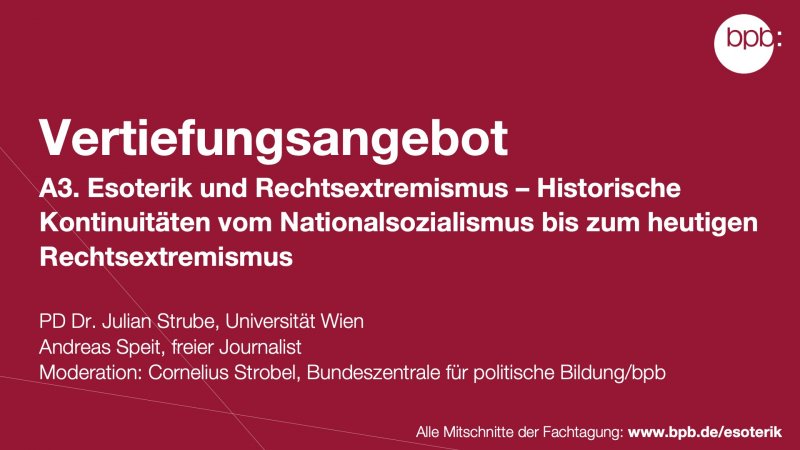 Vertiefung: A3. Esoterik Und Rechtsextremismus – Historische ...