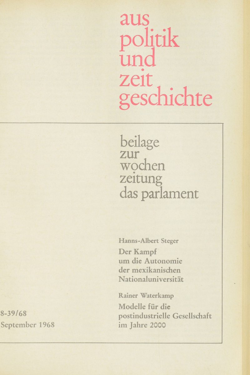 APuZ 38-39/1968 | Suchen Sie Im APuZ Archiv | Bpb.de