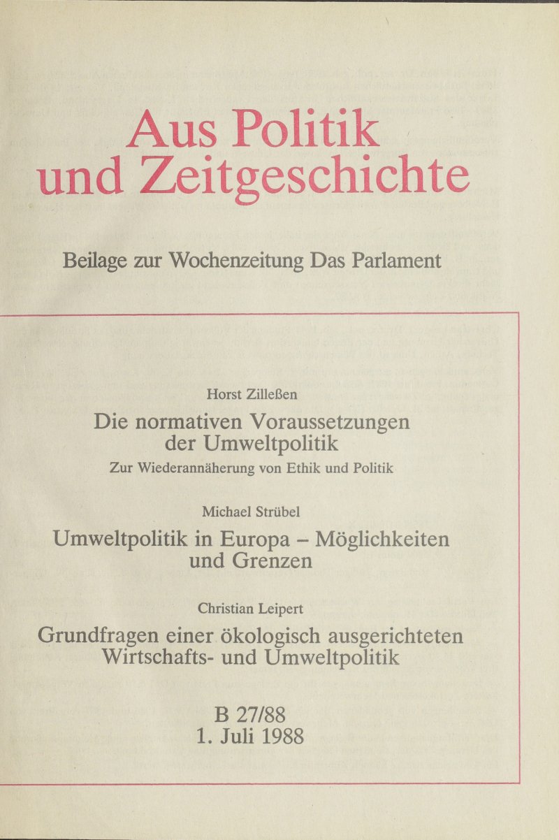 APuZ 27/1988 | Suchen Sie Im APuZ Archiv | Bpb.de