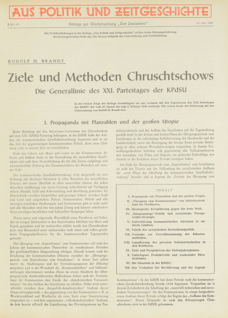 APuZ 20/1959 | Suchen Sie Im APuZ Archiv | Bpb.de